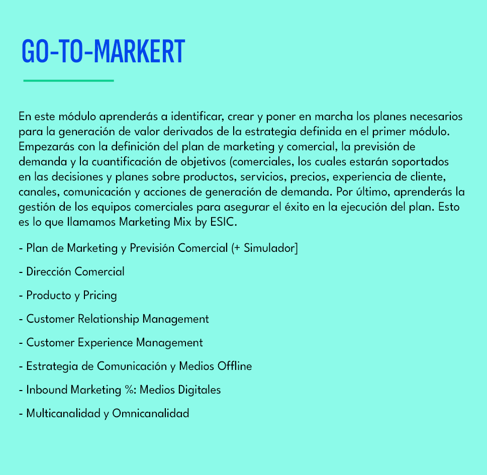 GO TO MARKERT ,En este m dulo aprender s a identificar, crear y poner en marcha los planes necesarios para la generac...