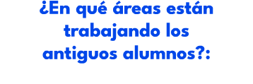 ¿En qu  reas est n trabajando los antiguos alumnos?: