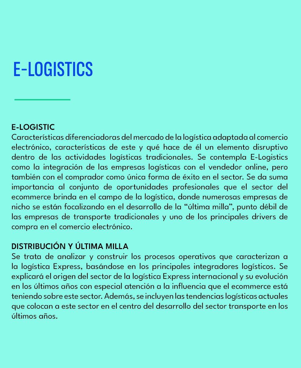 E LOGISTICS,E LOGISTIC Caracter sticas diferenciadoras del mercado de la log stica adaptada al comercio electr nico, ...