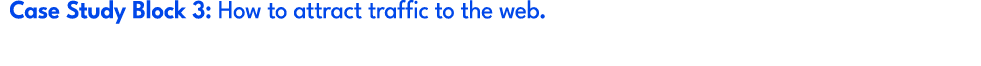 Case Study Block 3: How to attract traffic to the web.