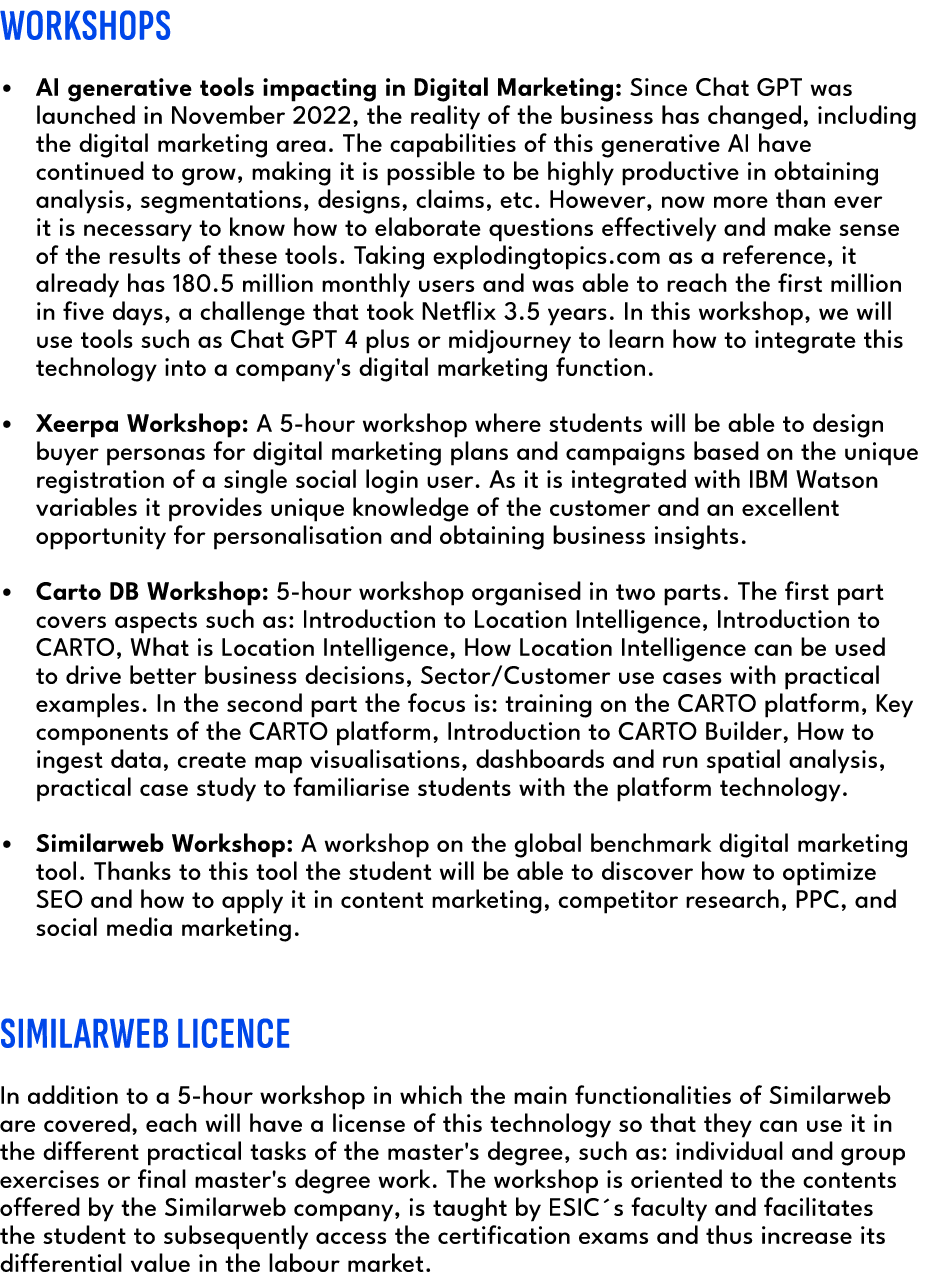 WORKSHOPS • AI generative tools impacting in Digital Marketing: Since Chat GPT was launched in November 2022, the rea...