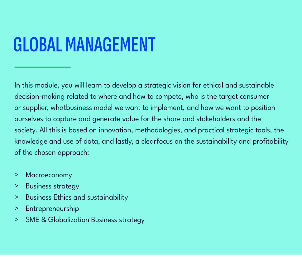 GLOBAL MANAGEMENT,In this module, you will learn to develop a strategic vision for ethical and sustainable decision m...