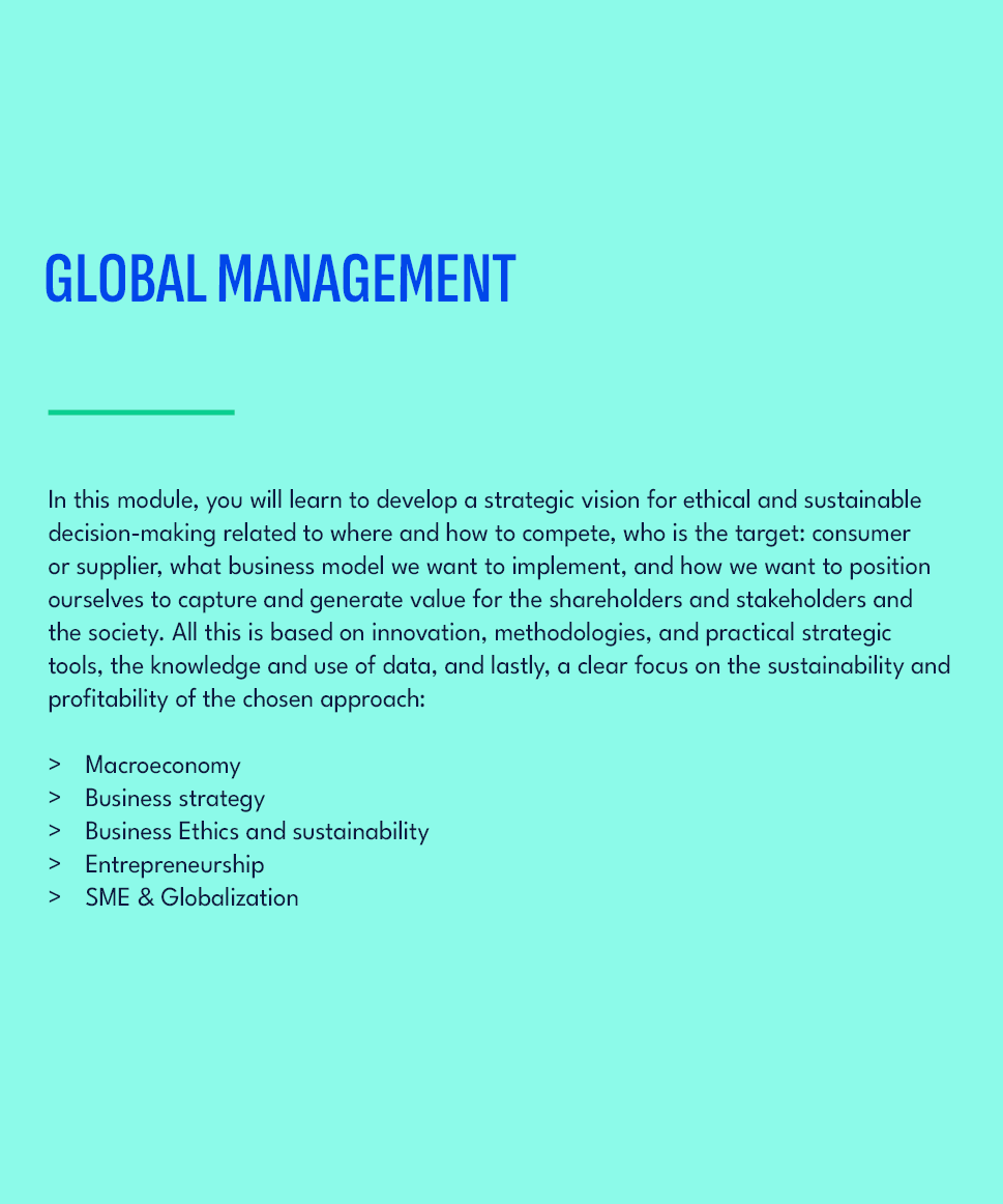 GLOBAL MANAGEMENT,In this module, you will learn to develop a strategic vision for ethical and sustainable decision m...