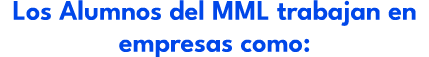 Los Alumnos del MML trabajan en empresas como: