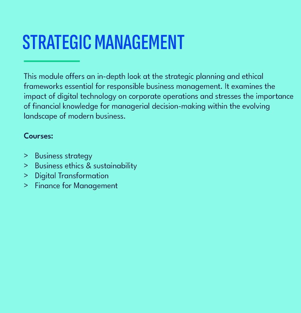 STRATEGIC MANAGEMENT ,This module offers an in depth look at the strategic planning and ethical frameworks essential ...