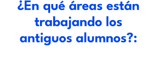 ¿En qu  reas est n trabajando los antiguos alumnos?: