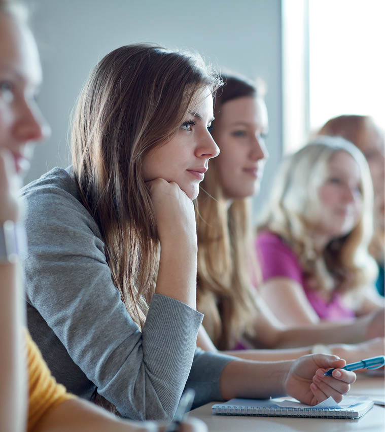 Students in class (color toned image)