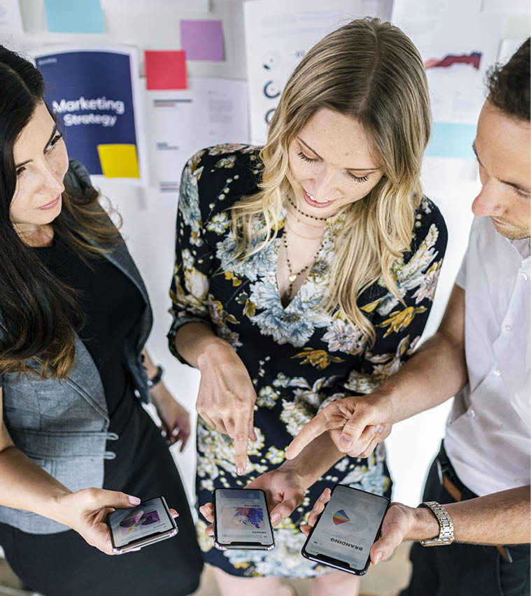 Business people sharing marketing ideas