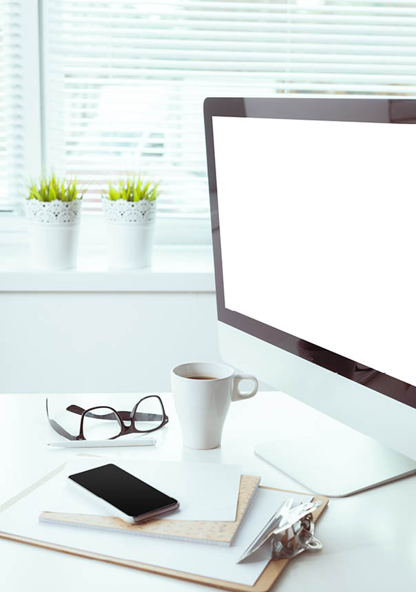 working table with computer