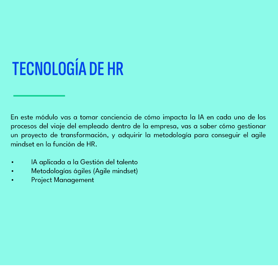 Tecnolog a de HR,En este m dulo vas a tomar conciencia de c mo impacta la IA en cada uno de los procesos del viaje de...