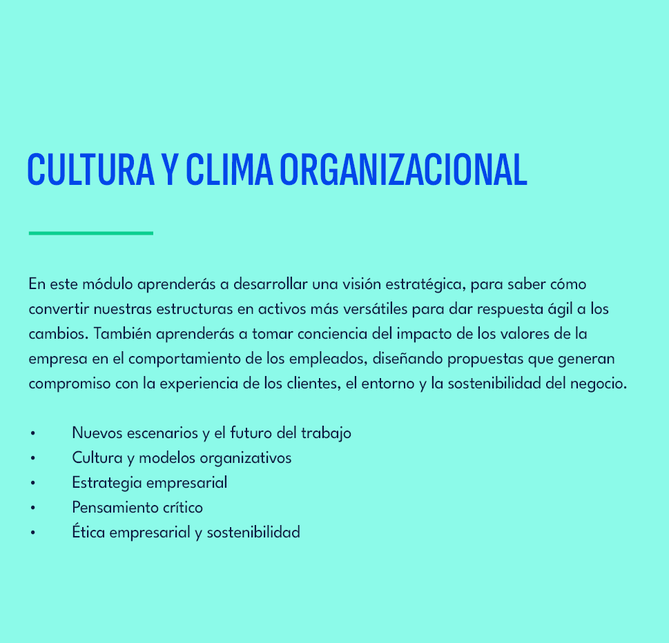 Cultura y Clima Organizacional,En este m dulo aprender s a desarrollar una visi n estrat gica, para saber c mo conver...