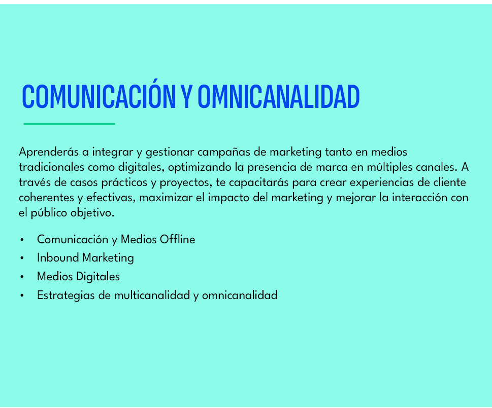COMUNICACI N Y OMNICANALIDAD ,Aprender s a integrar y gestionar campa as de marketing tanto en medios tradicionales c...