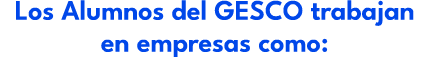 Los Alumnos del GESCO trabajan en empresas como: