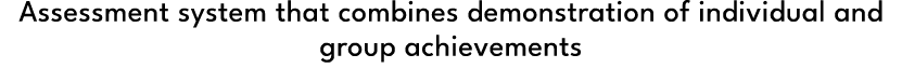 Assessment system that combines demonstration of individual and group achievements