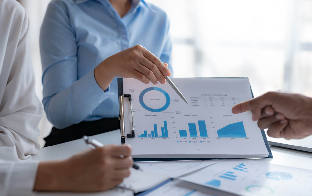 Business people together meeting and making presentation business analysis discussion business growth graph and chart business idea finance and marketing.