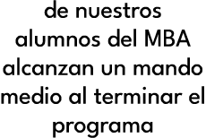 de nuestros alumnos del MBA alcanzan un mando medio al terminar el programa