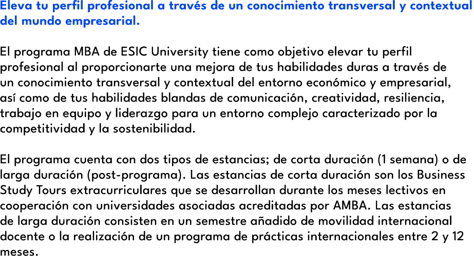 Eleva tu perfil profesional a trav s de un conocimiento transversal y contextual del mundo empresarial. El programa M...