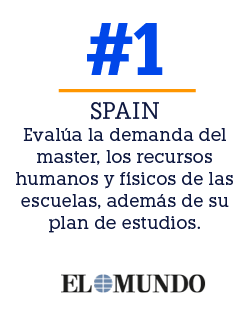 SPAIN Eval a la demanda del master, los recursos humanos y f sicos de las escuelas, adem s de su plan de estudios.,#