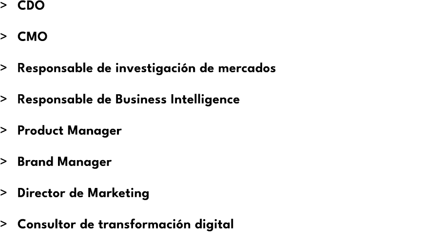  CDO   CMO   Responsable de investigaci n de mercados   Responsable de Business Intelligence   Product Manager   Bra...