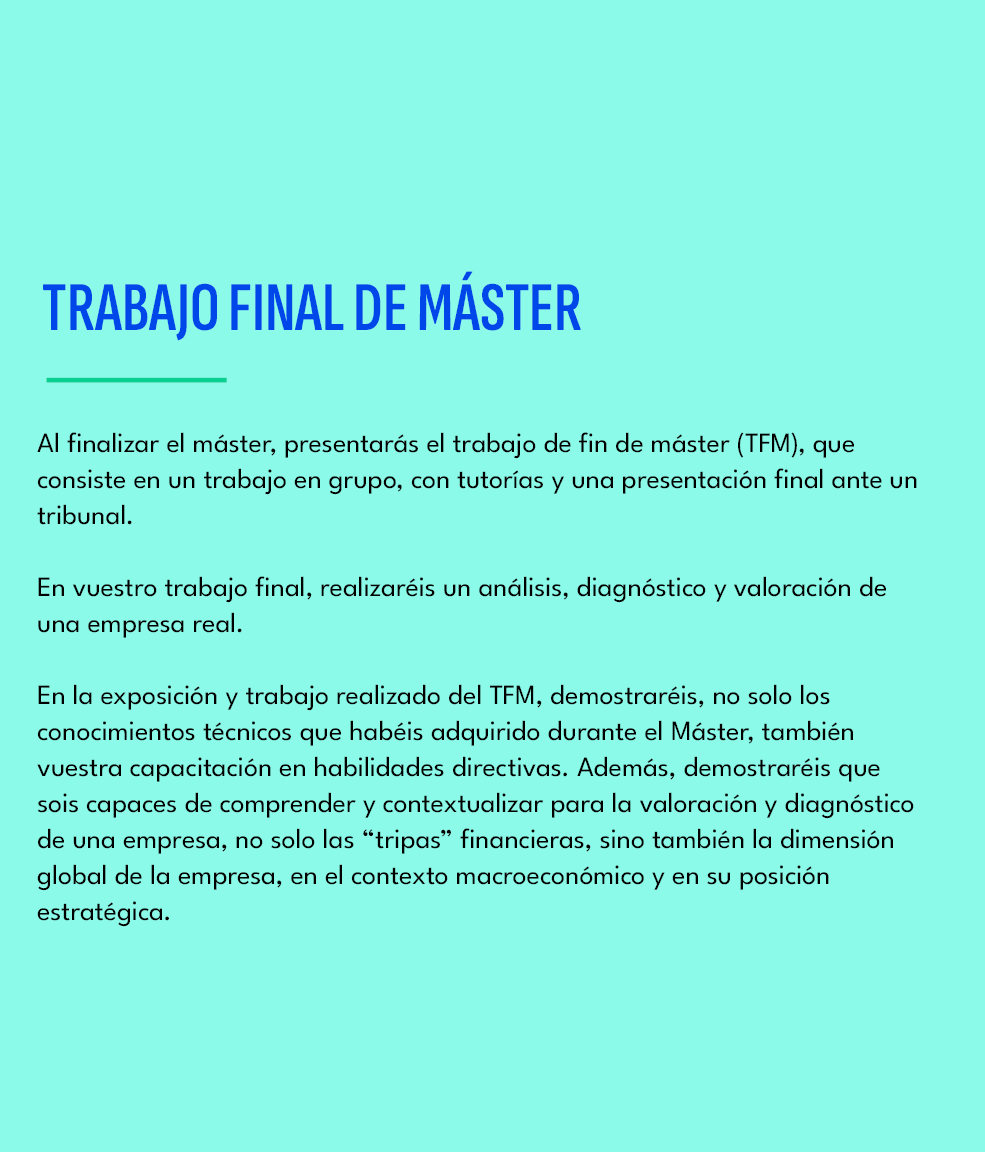 TRABAJO FINAL DE M STER ,Al finalizar el m ster, presentar s el trabajo de fin de m ster (TFM), que consiste en un tr...