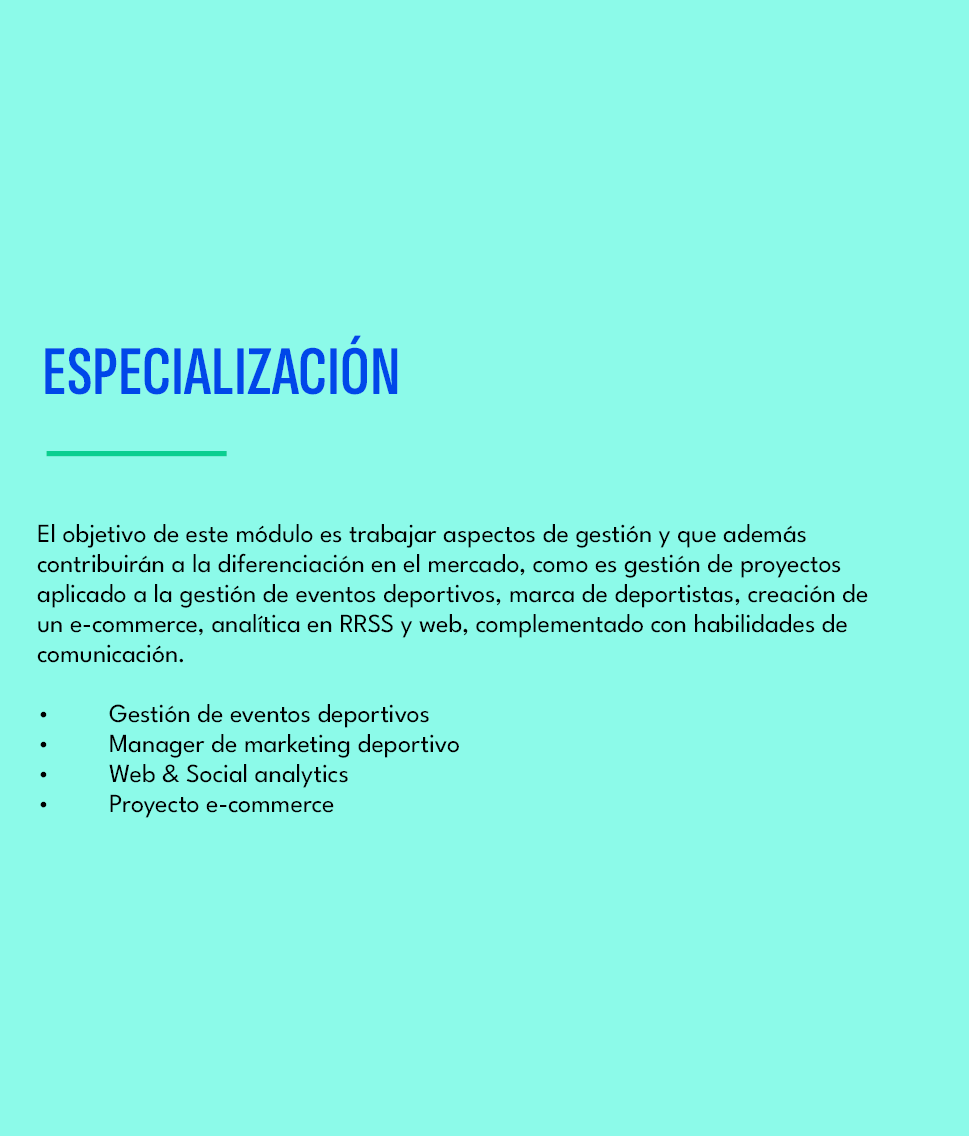 ESPECIALIZACI N ,El objetivo de este m dulo es trabajar aspectos de gesti n y que adem s contribuir n a la diferencia...