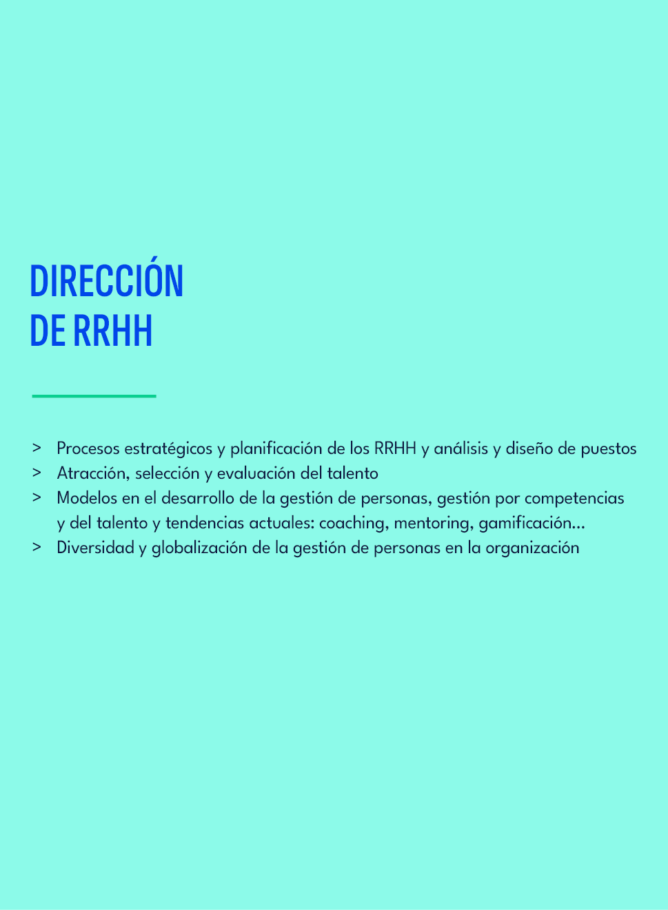 DIRECCI N DE RRHH,Procesos estrat gicos y planificaci n de los RRHH y an lisis y dise o de puestos Atracci n, selecci...
