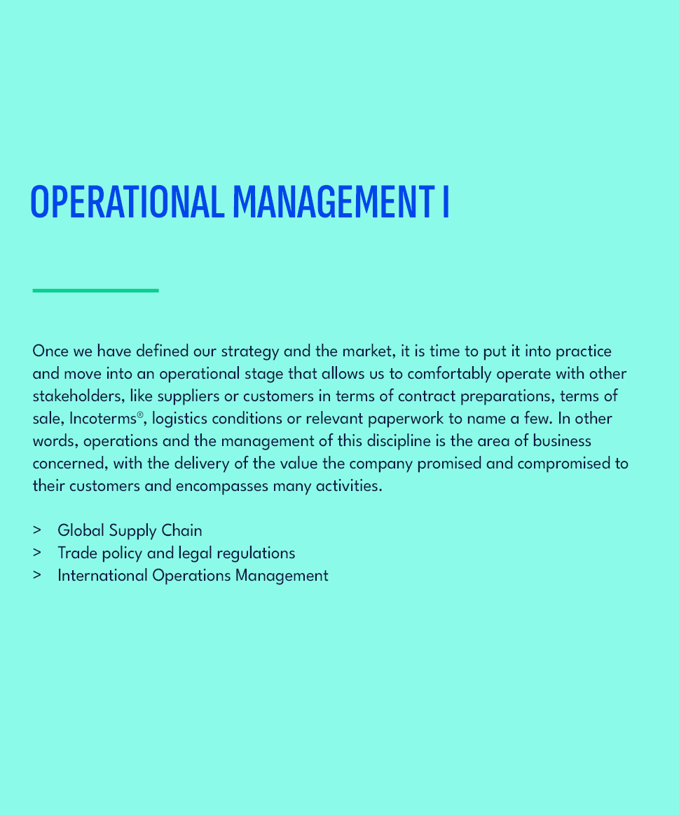 OPERATIONAL MANAGEMENT I,Once we have defined our strategy and the market, it is time to put it into practice and mov...