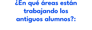 ¿En qu  reas est n trabajando los antiguos alumnos?: