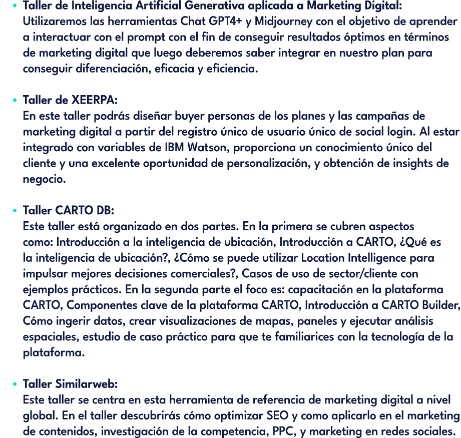 • Taller de Inteligencia Artificial Generativa aplicada a Marketing Digital: Utilizaremos las herramientas Chat GPT4+...