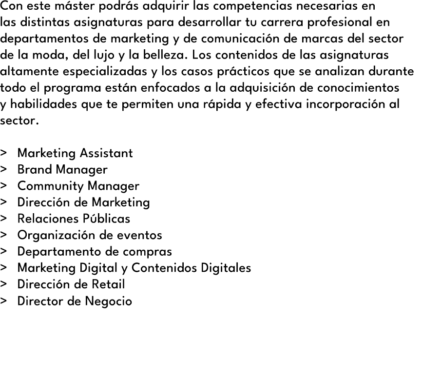 Con este m ster podr s adquirir las competencias necesarias en las distintas asignaturas para desarrollar tu carrera ...
