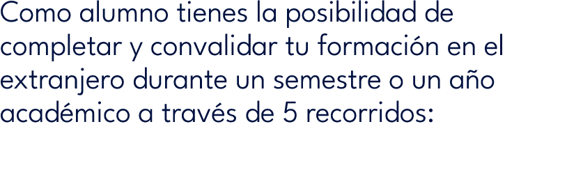 Como alumno tienes la posibilidad de completar y convalidar tu formaci n en el extranjero durante un semestre o un a ...