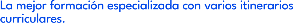 La mejor formaci n especializada con varios itinerarios curriculares.
